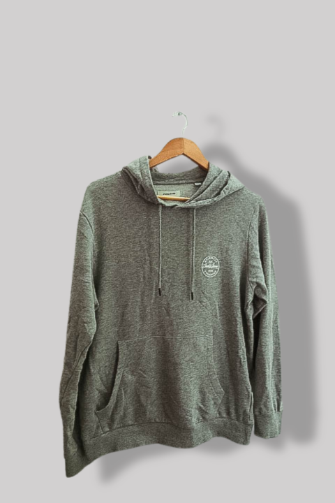 Jack & jones logo printed grey large regular fit hoodie