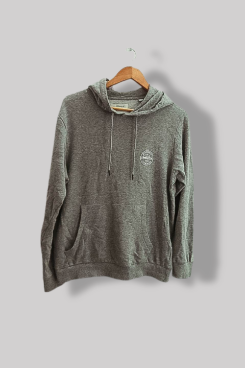 Jack & jones logo printed grey large regular fit hoodie
