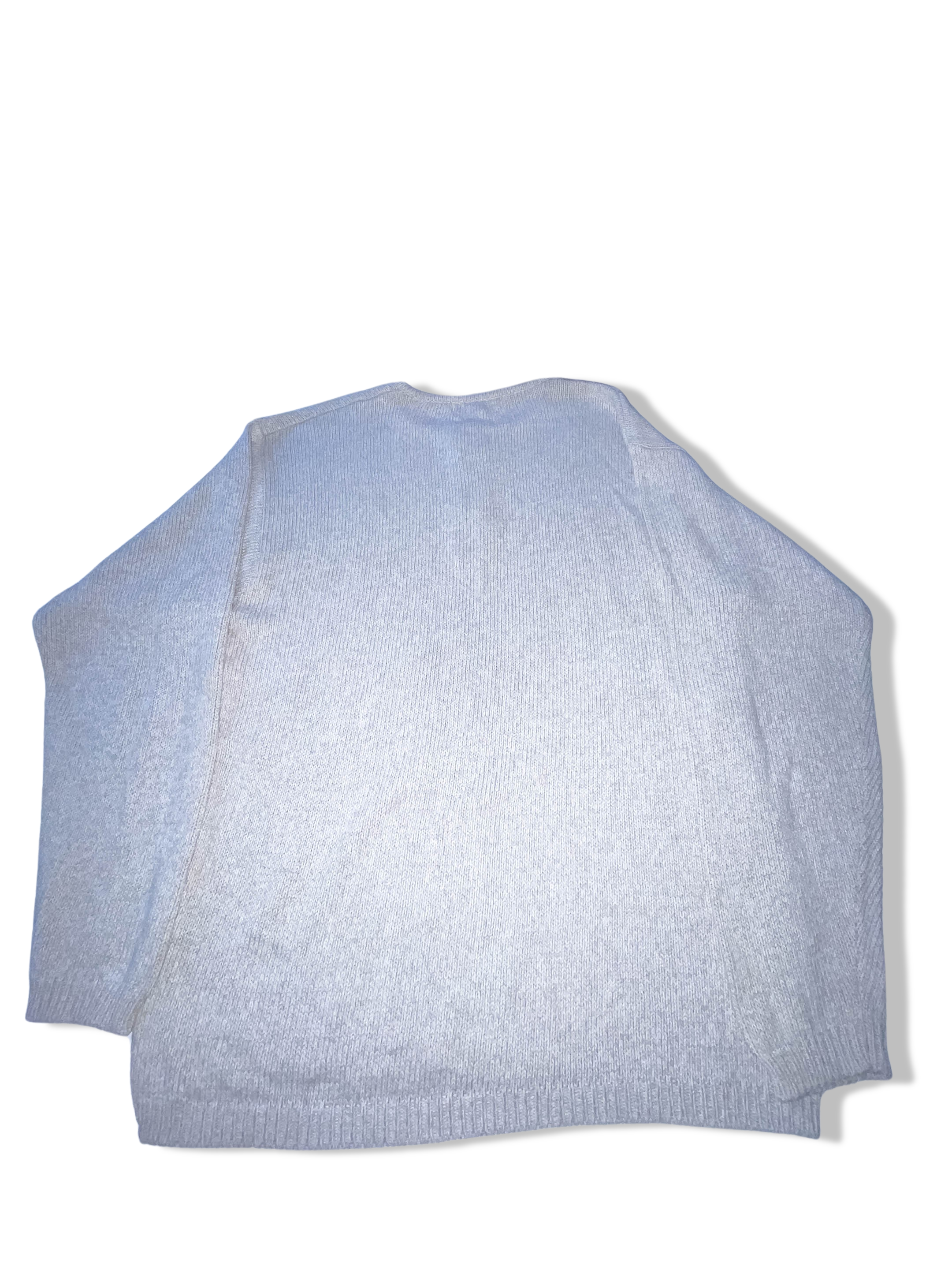 Vintage St Bernard Trademark 1/4 button up mens thick cotton small cream sweater 