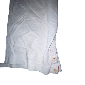 Vintage Gant USA large white and blue colourblock mens polo shirt