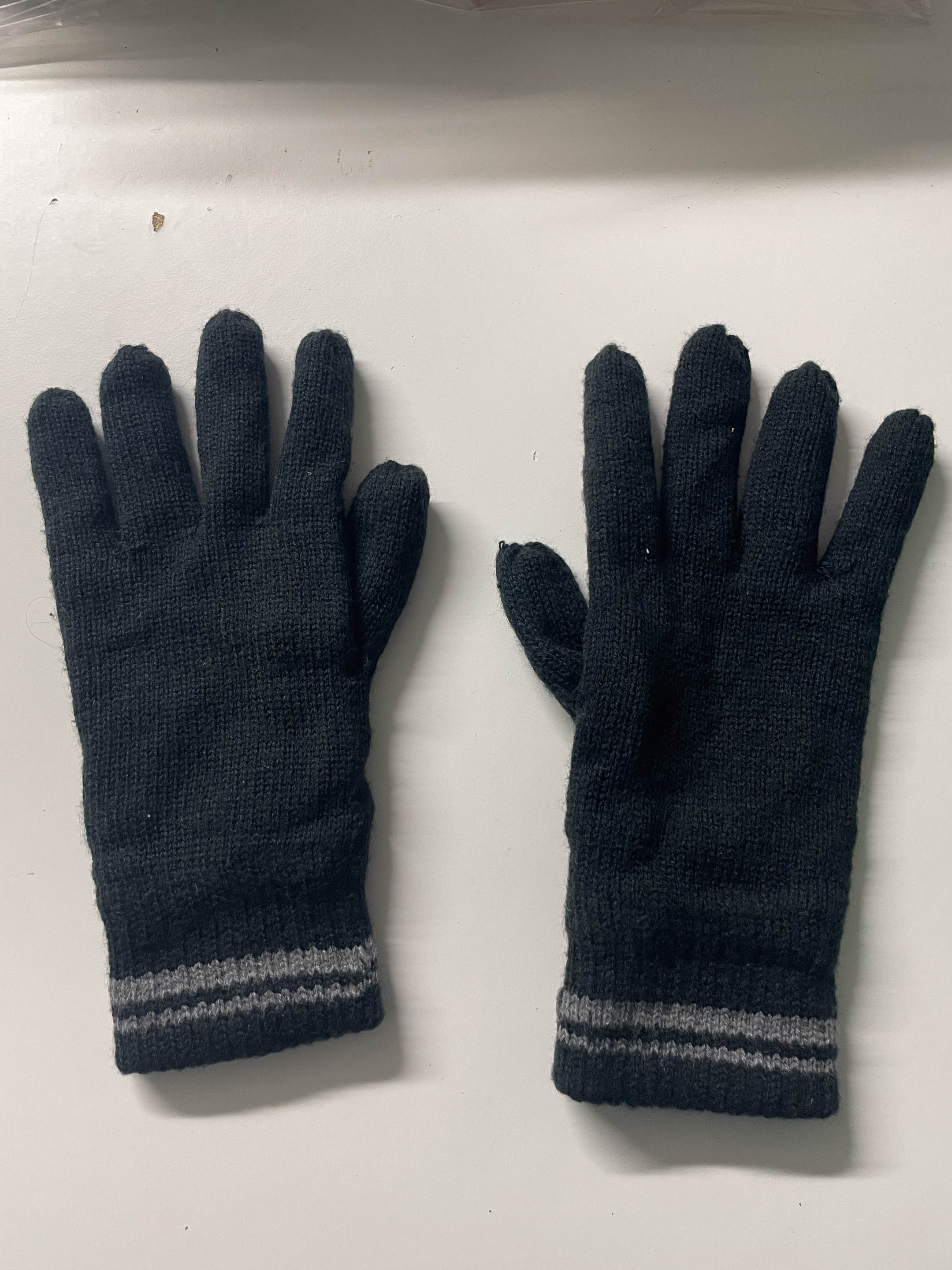 Vintage Peacock hand knitted navy blue glove