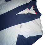 Vintage Gant USA large white and blue colourblock mens polo shirt