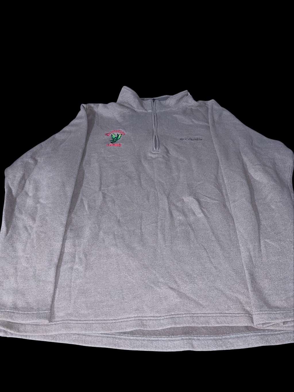 Vintage Mens Columbia sportwear grey 1/4 zip up high neck fleece large sweatshirt