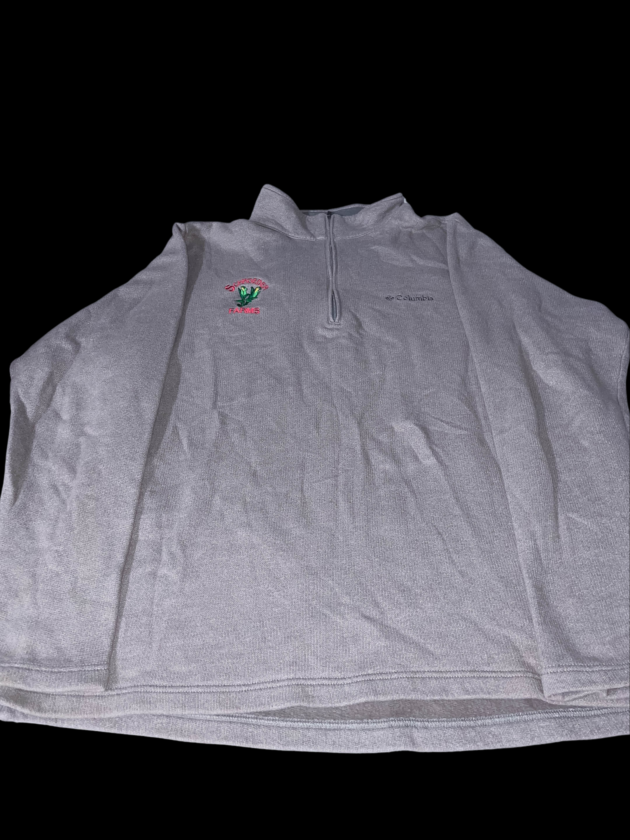 Vintage Mens Columbia sportwear grey 1/4 zip up high neck fleece large sweatshirt