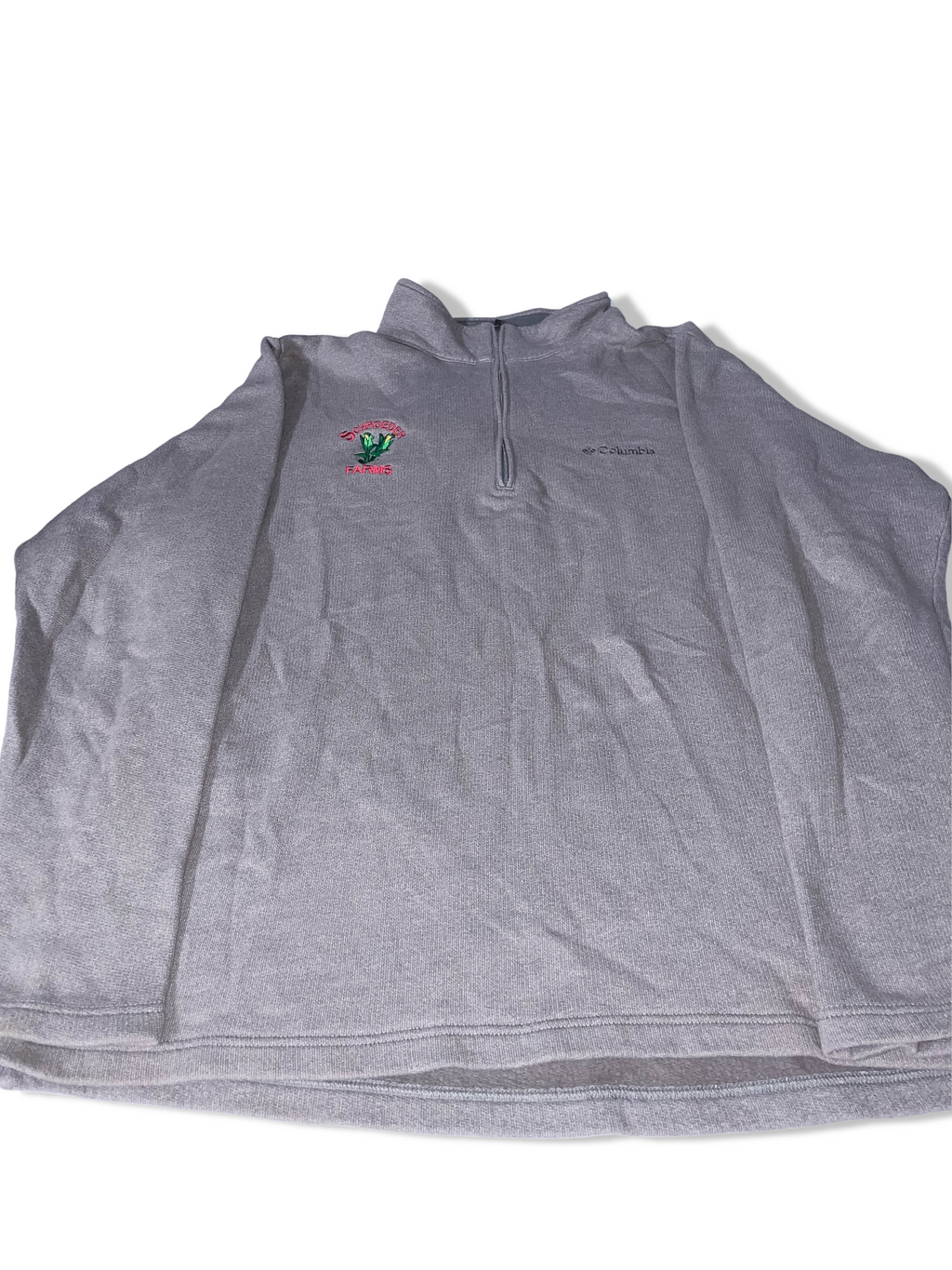 Vintage Mens Columbia sportwear grey 1/4 zip up high neck fleece large sweatshirt