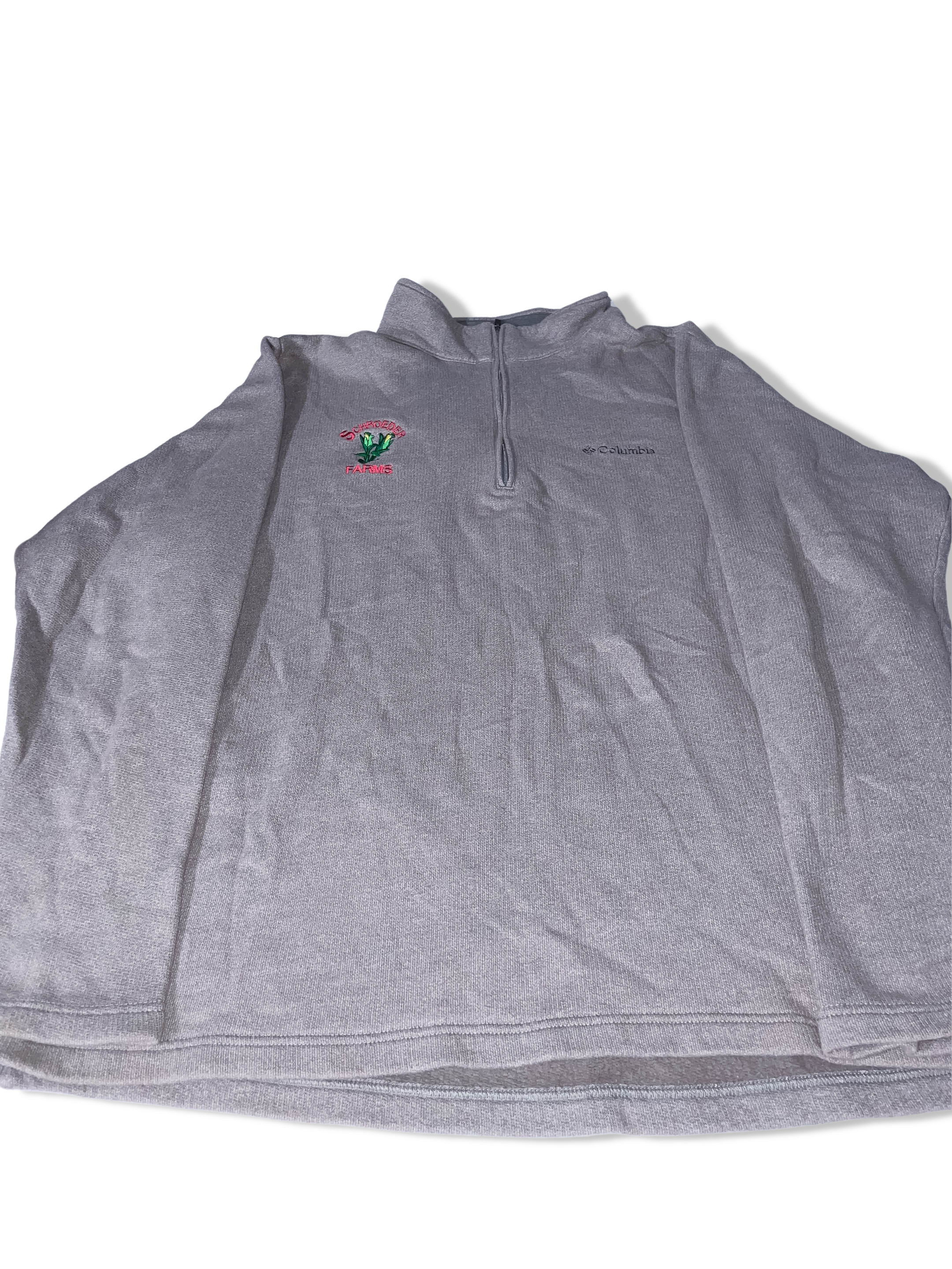 Vintage Mens Columbia sportwear grey 1/4 zip up high neck fleece large sweatshirt