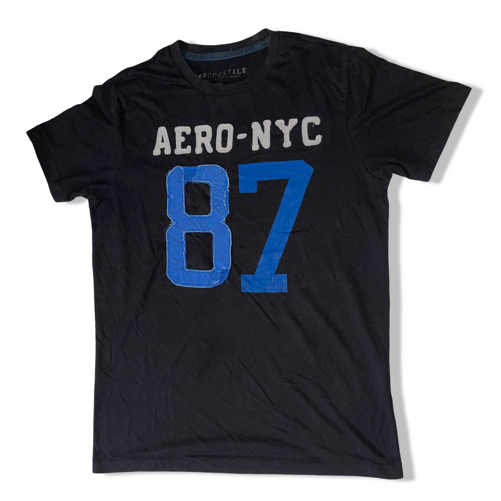 Vintage Black mens Aeropostale aero nyc 87 graphics tees in S