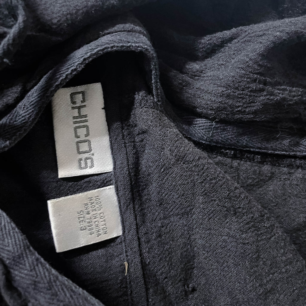 Vintage Chicos black full zip up soft material hoodie size M/L