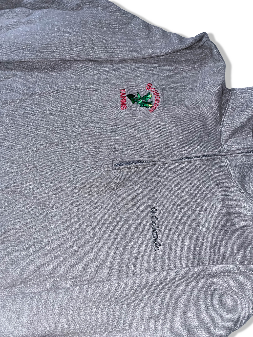 Vintage Mens Columbia sportwear grey 1/4 zip up high neck fleece large sweatshirt