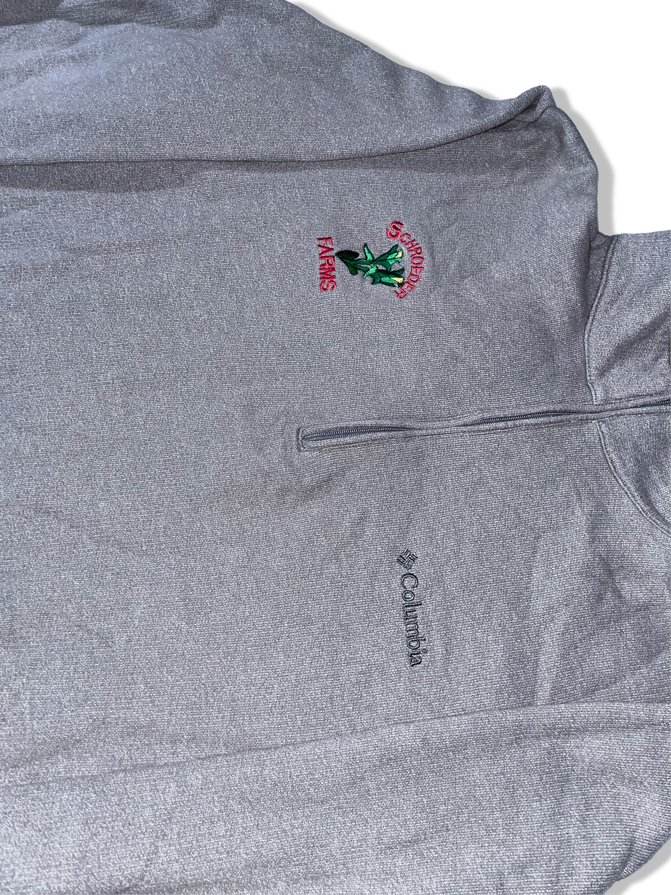 Vintage Mens Columbia sportwear grey 1/4 zip up high neck fleece large sweatshirt