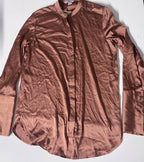 Vintage brown H&M womens silk satin long sleeve tshirt US 6/EUR 36