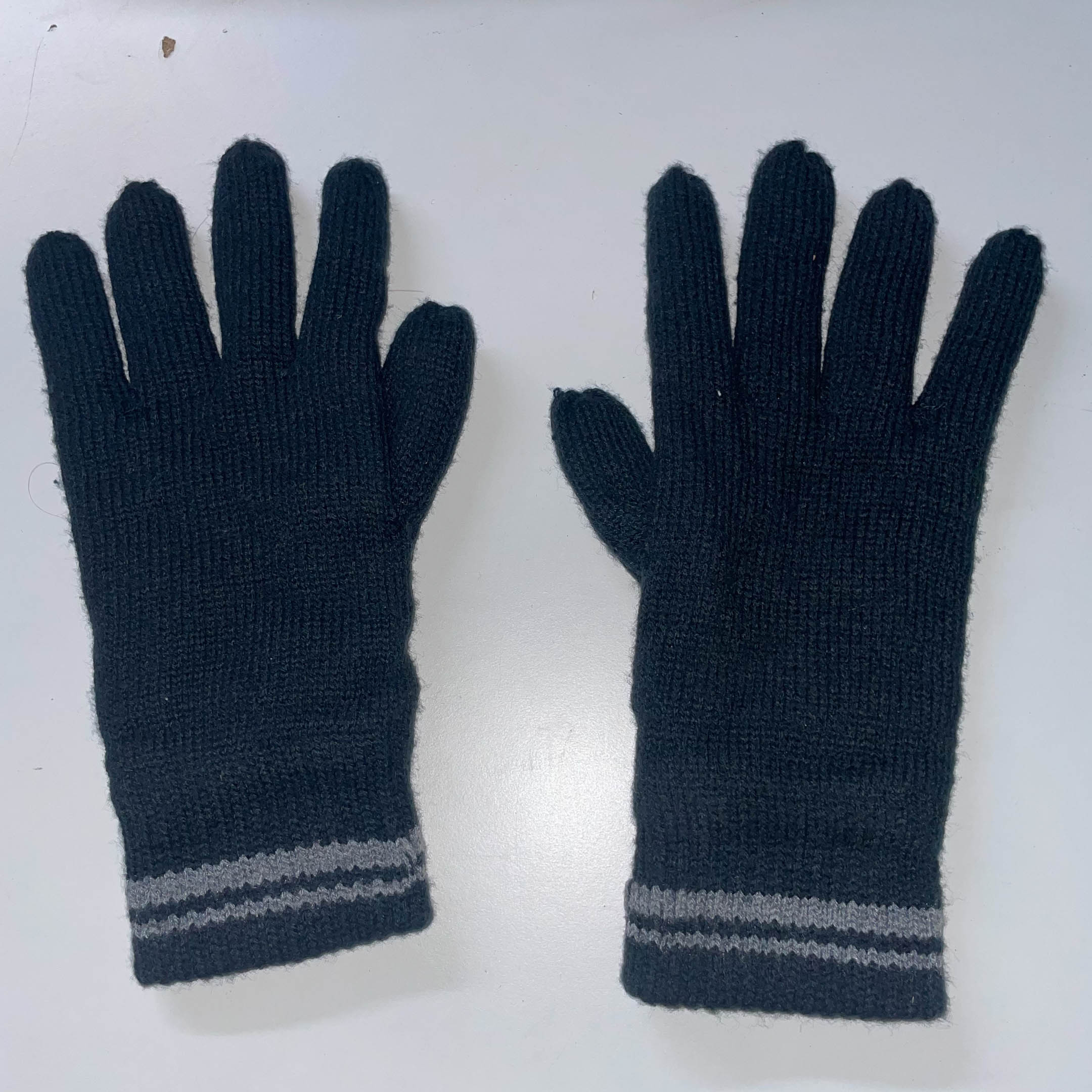 Vintage Peacock hand knitted navy blue glove