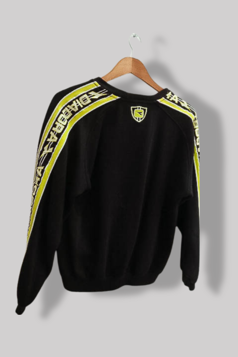 Vintage Diadora print black small crew neck sweatshirt