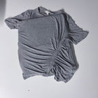 Miss Selfridge Y2k grey womens solid twist hem top uk 10