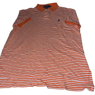 Vintage polo ralph lauren large orange stripe mens polo shirt