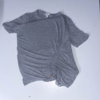 Miss Selfridge Y2k grey womens solid twist hem top uk 10