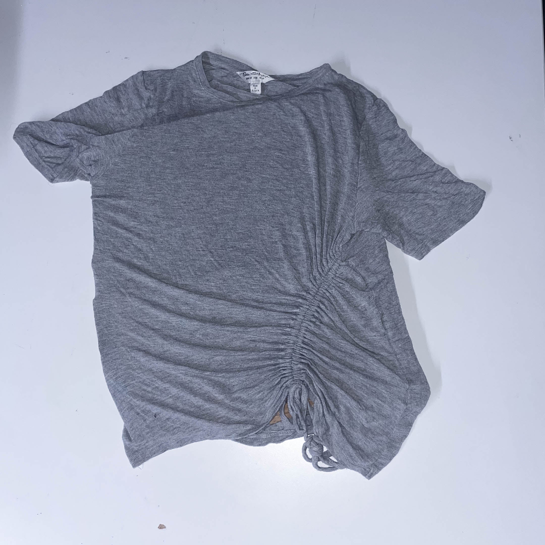 Miss Selfridge Y2k grey womens solid twist hem top uk 10