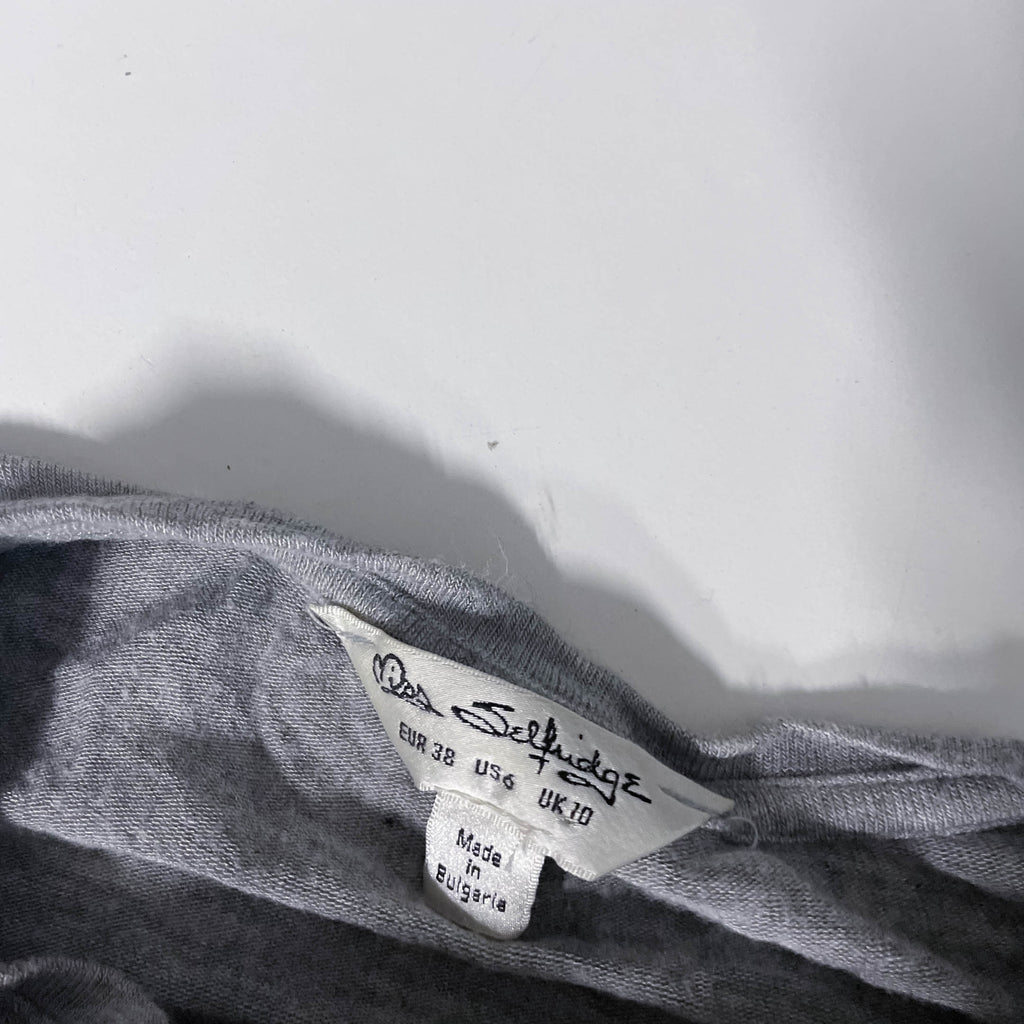 Miss Selfridge Y2k grey womens solid twist hem top uk 10