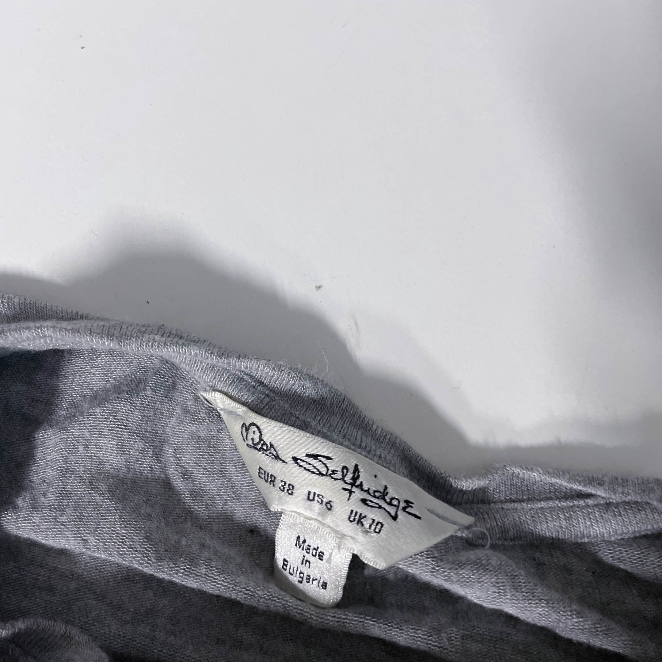 Miss Selfridge Y2k grey womens solid twist hem top uk 10