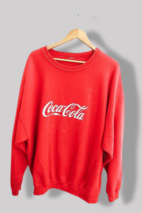 Vintage Coca Cola Classic Carbonated Soft Drink red oversize Swearshirt XXL