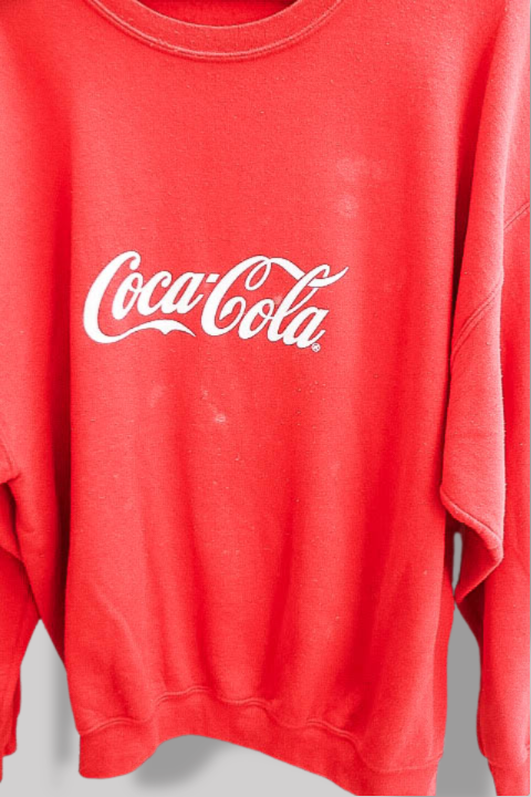 Vintage Coca Cola Classic Carbonated Soft Drink red oversize Swearshirt XXL