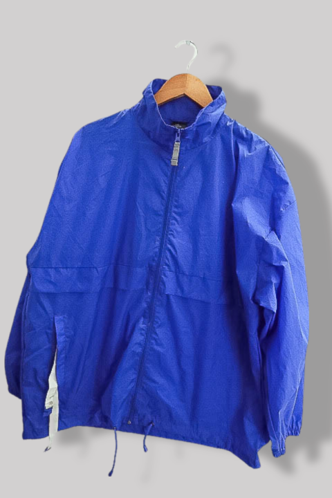 Vintage Blue B&C Strocco waterproof large hoodie jacket