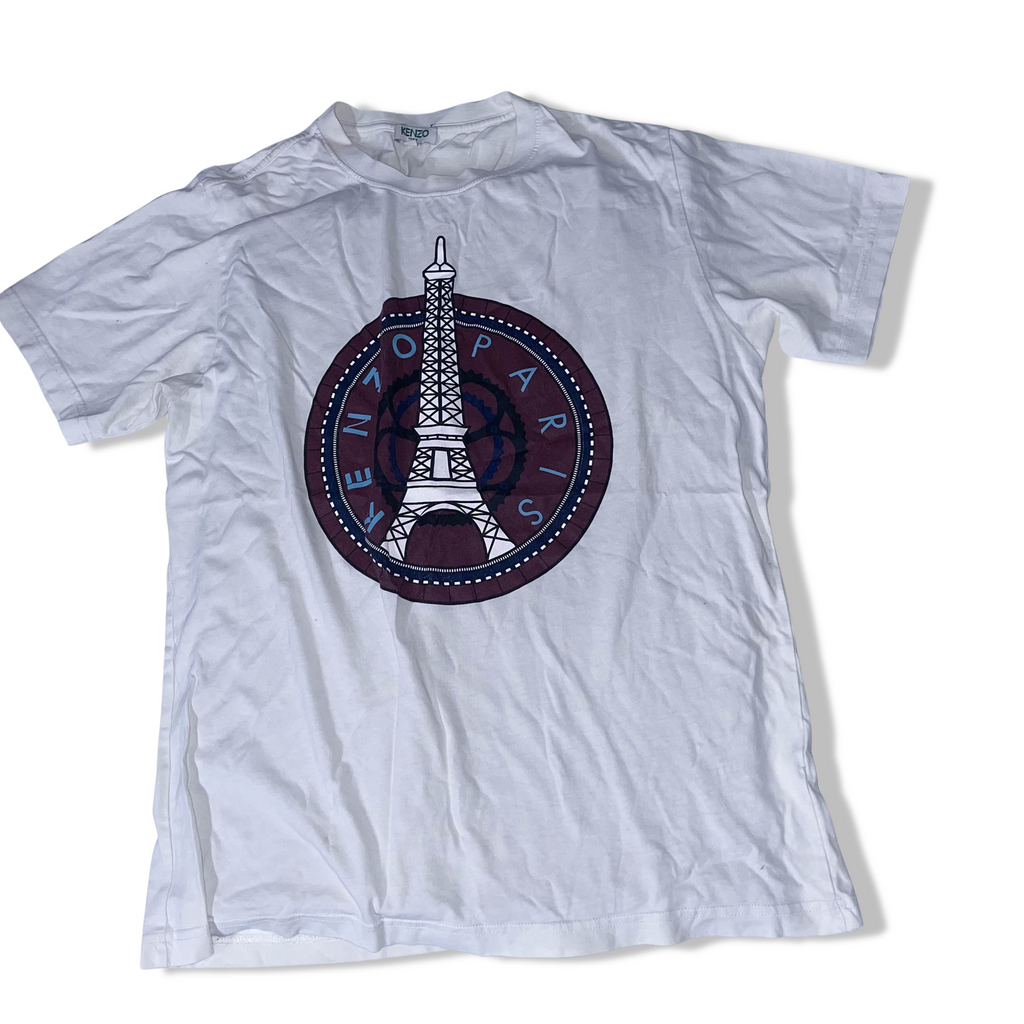 Vintage white Kenzo Paris Graphics medium short sleeve tees