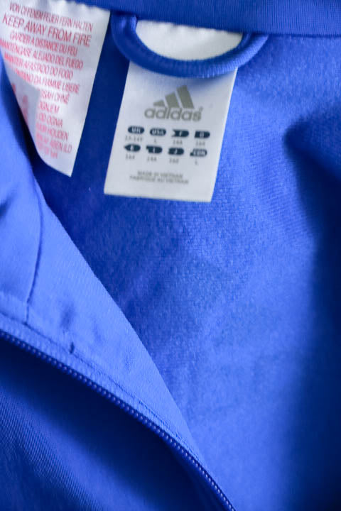 Vintage Adidas Blue Zip up womens large track top