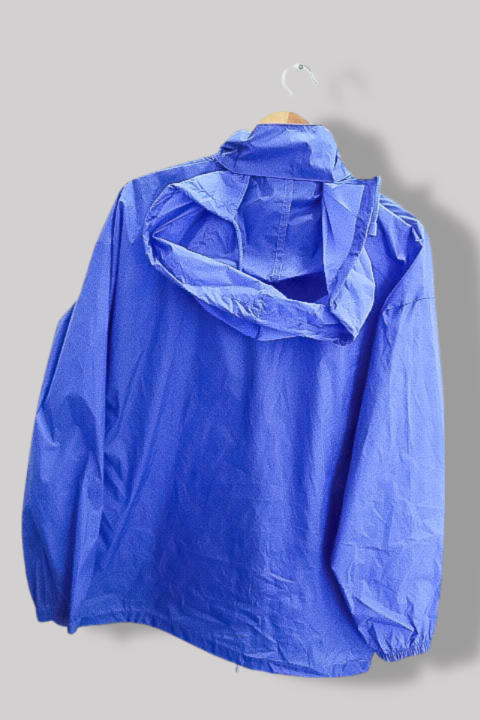 Vintage Blue B&C Strocco waterproof large hoodie jacket