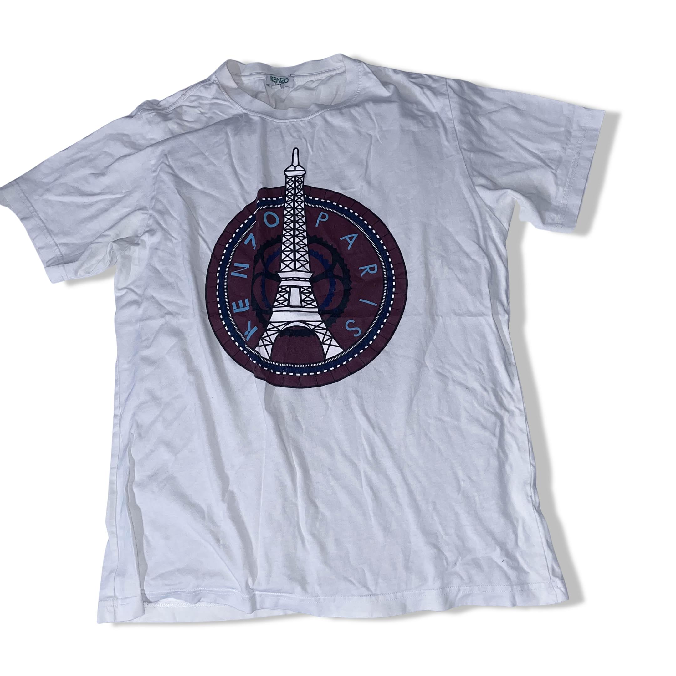 Vintage white Kenzo Paris Graphics medium short sleeve tees
