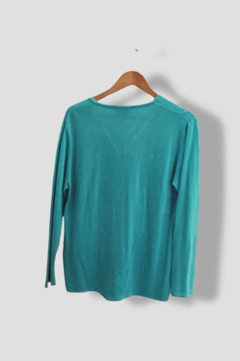 Vintage Casami Exclusive mint green v-neck womens sweatshirt M/L