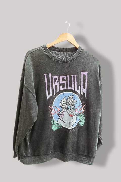 Bershka Ursula Graphics small crew neck grey sweatshirt
