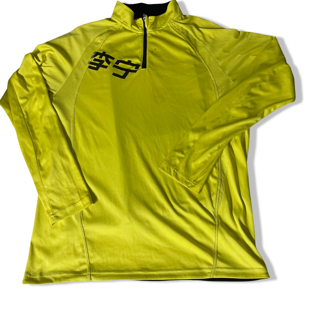 Vintage Yellow slim fit medium 1/4 zip up stand up collar sweatshirt