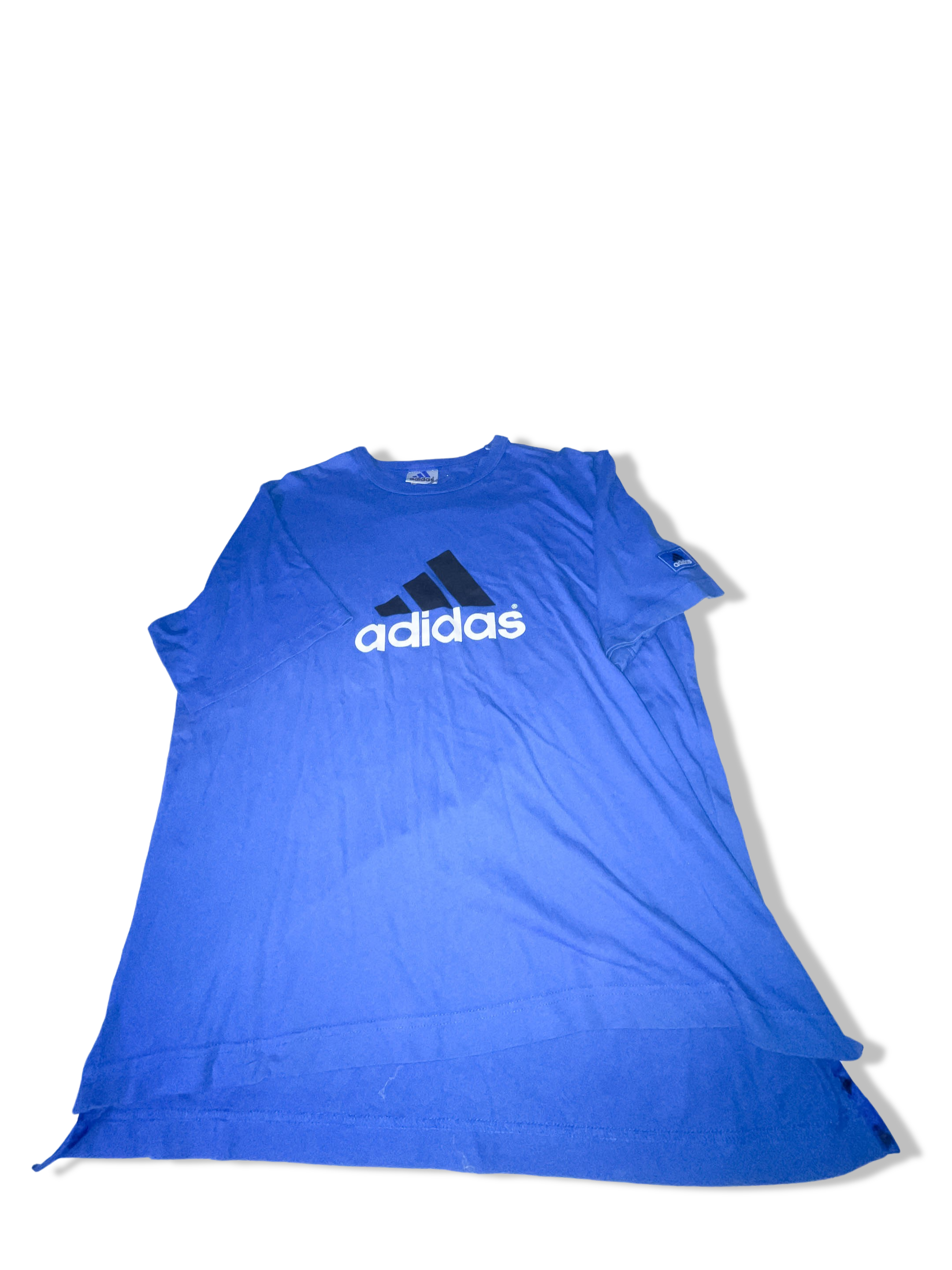 Vintage mens large blue Adidas big logo tees
