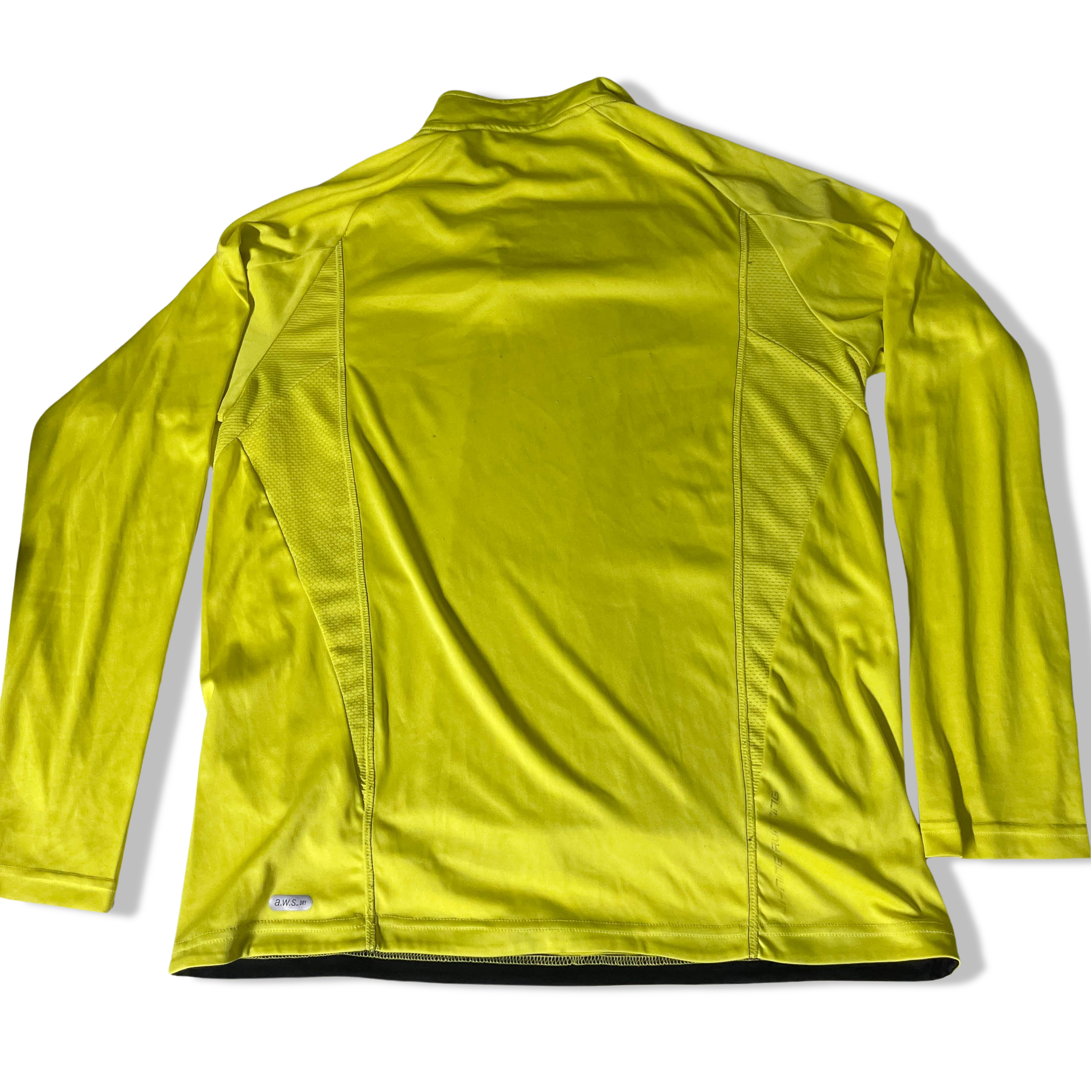 Vintage Yellow slim fit medium 1/4 zip up stand up collar sweatshirt