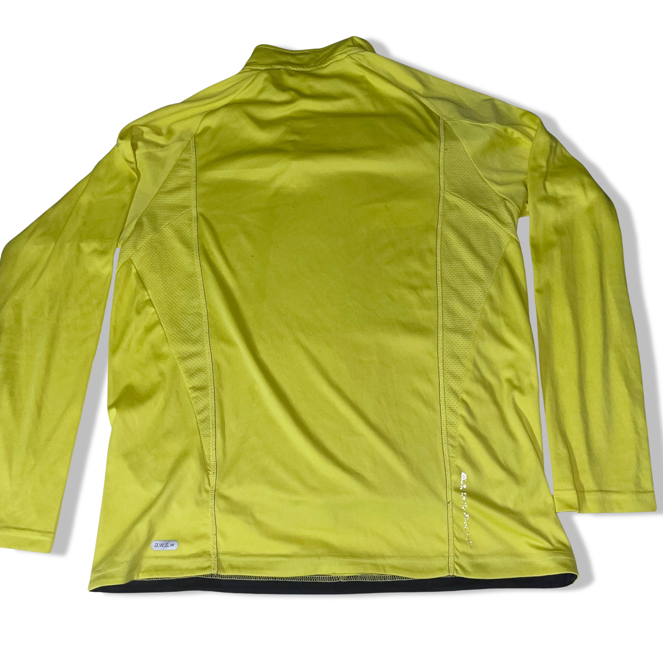 Vintage Yellow slim fit medium 1/4 zip up stand up collar sweatshirt