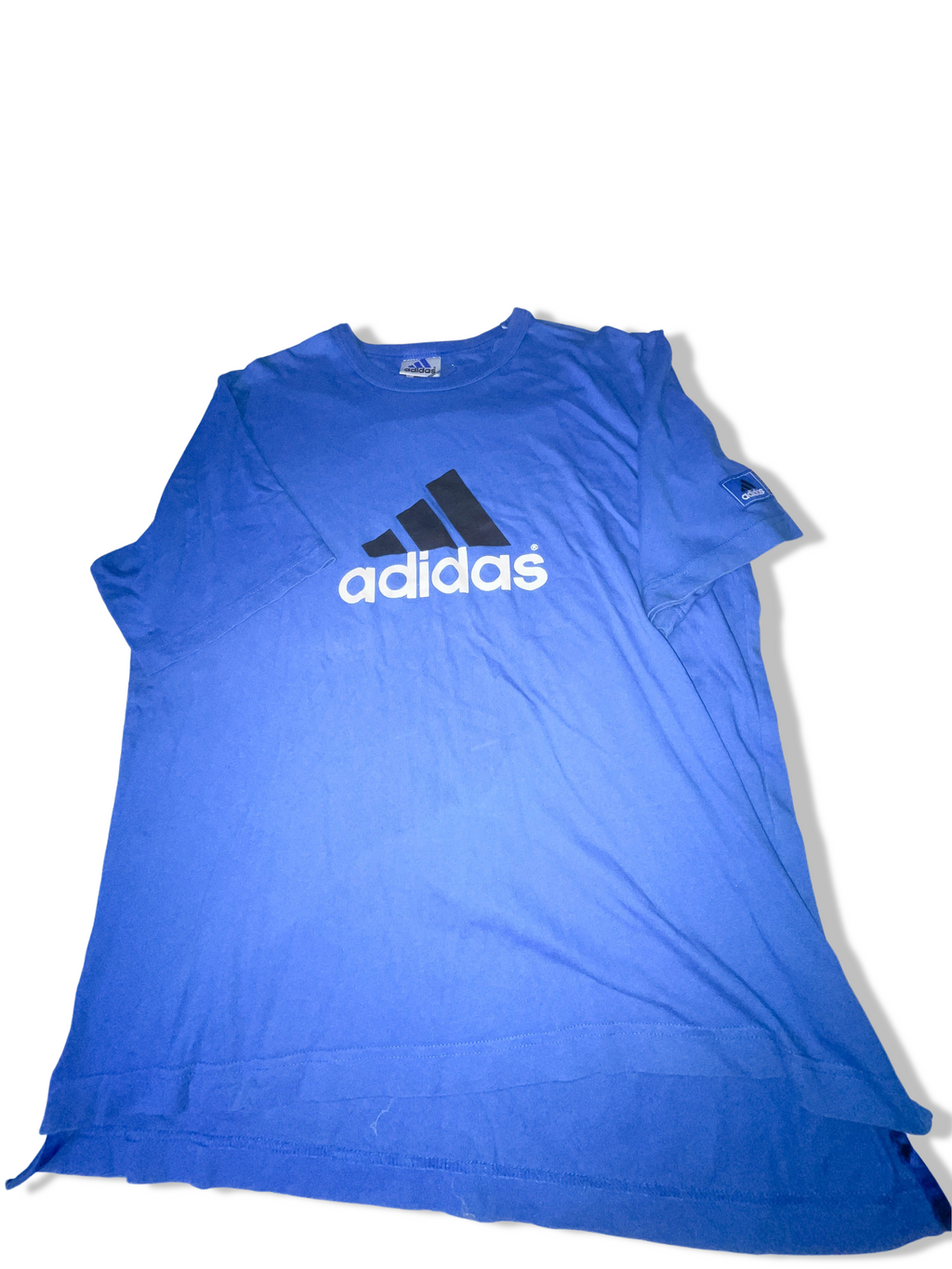 Vintage mens large blue Adidas big logo tees