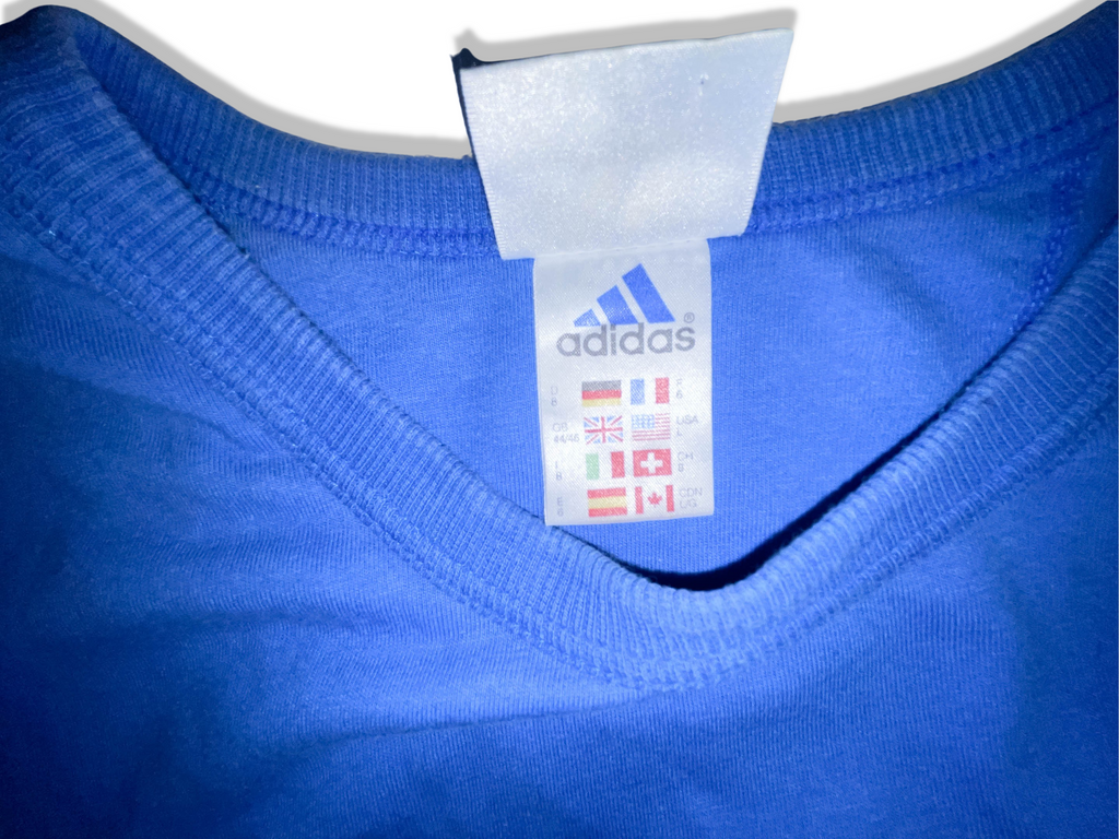 Vintage mens large blue Adidas big logo tees