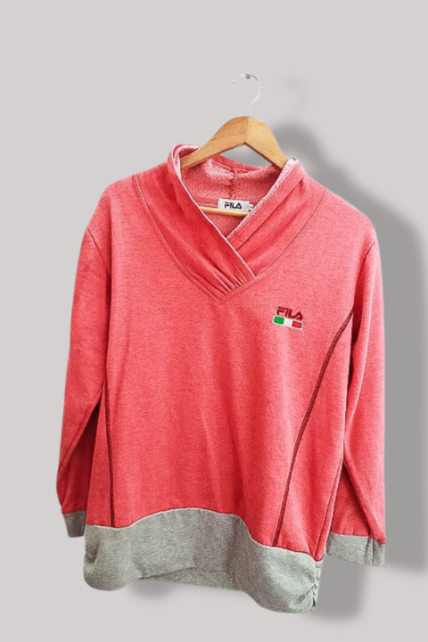 Vintage Fila Italia orange womens v-neck large sweatshirt