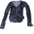Womens Y2k Maison D'Amelie black floral print small top