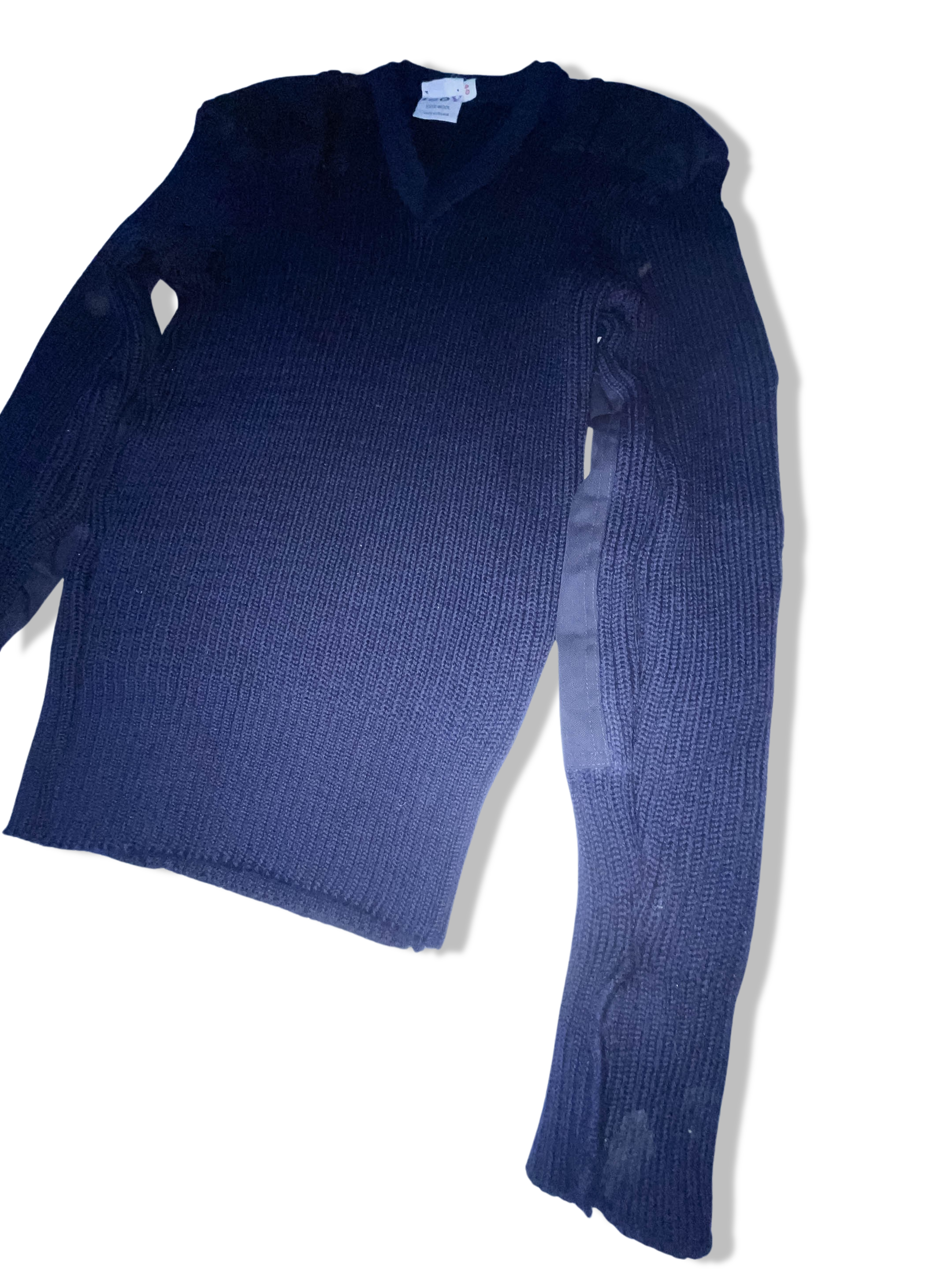 Vintage Iggy blue wool large V-neck jumper