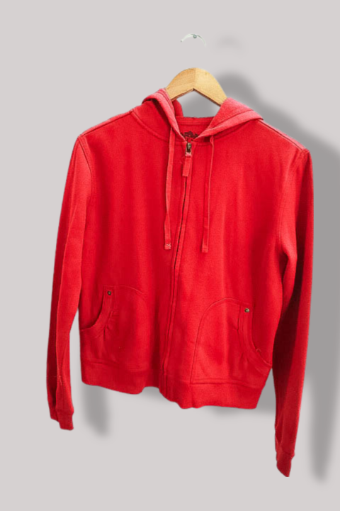 Vintage red full zip up cotton polyester medium hoodie