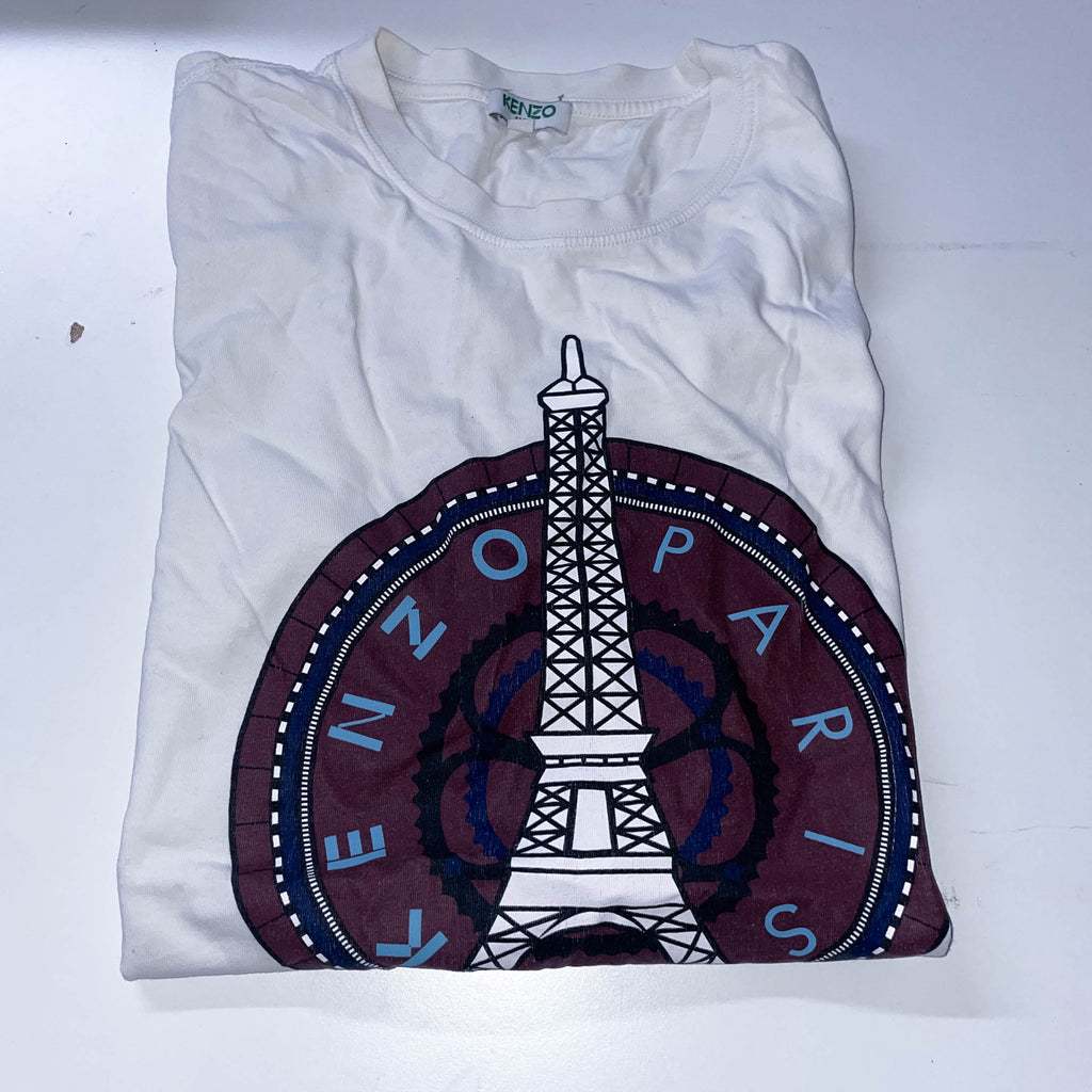 Vintage white Kenzo Paris Graphics medium short sleeve tees
