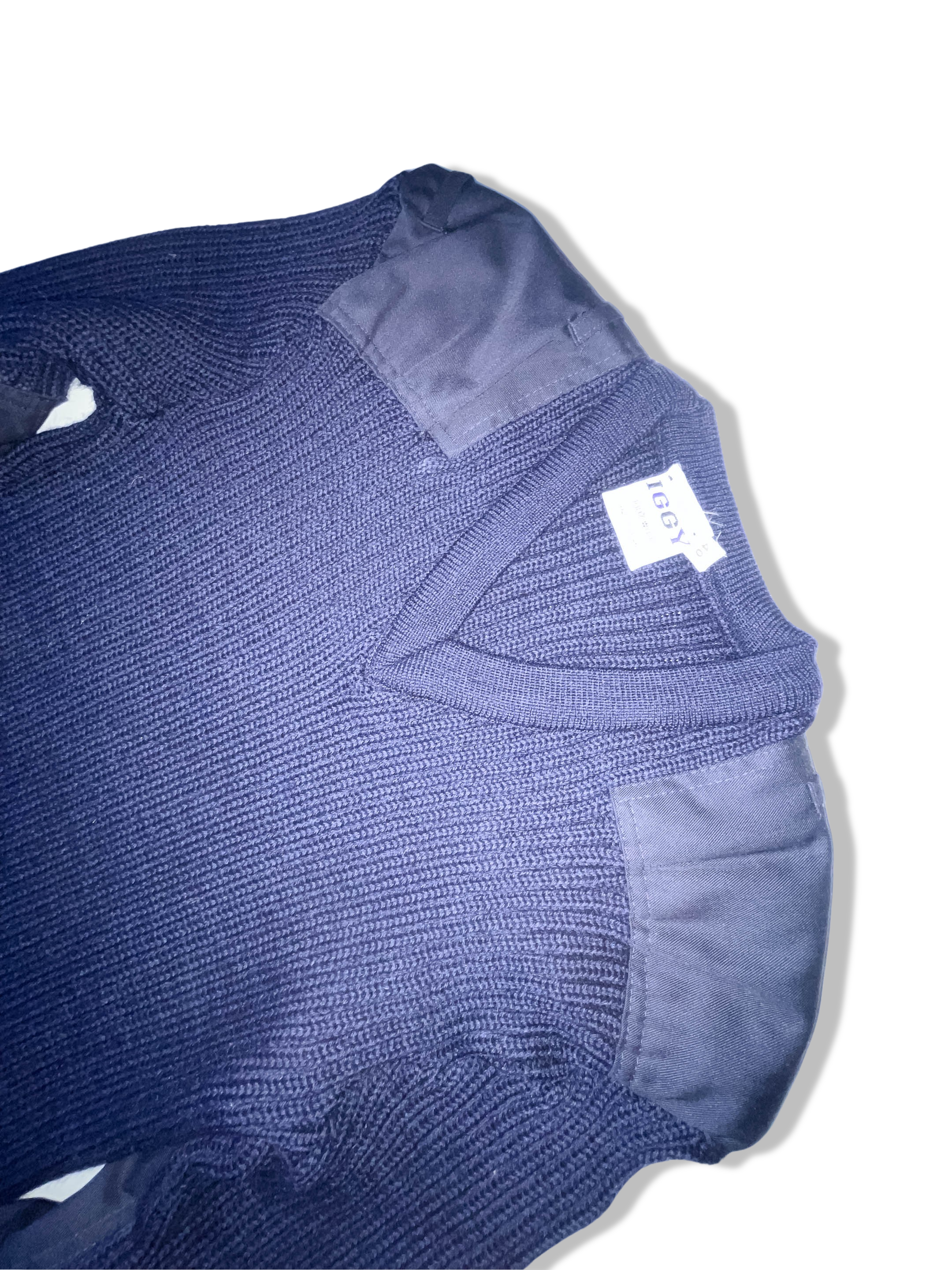 Vintage Iggy blue wool large V-neck jumper