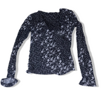 Womens Y2k Maison D'Amelie black floral print small top