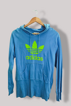 Vintage Adidas big logo blue medium regular fit hoodie