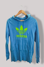 Vintage Adidas big logo blue medium regular fit hoodie
