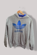Vintage Adidas big logo grey small regular fit hoodie