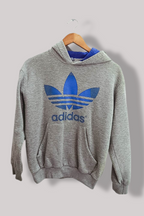 Vintage Adidas big logo grey small regular fit hoodie