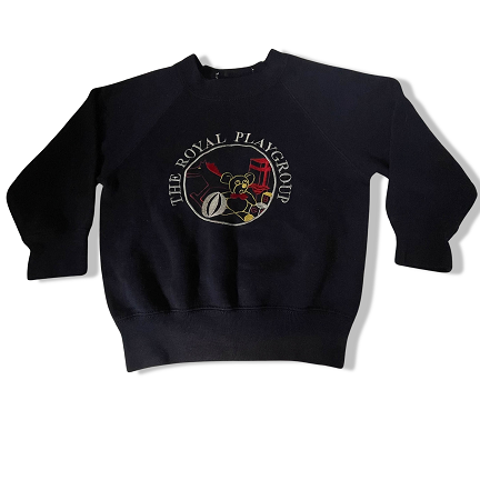 Vintage Kids Russell royal Playgroup graphics navy small sweatshirt